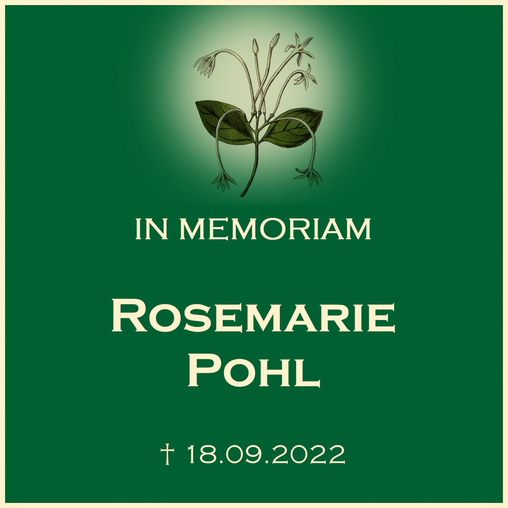 Rosemarie Pohl Trauerfeier mit Urnenbeisetzung auf dem Ortsfriedhof in 71720 Oberstenfeld Forststrasse